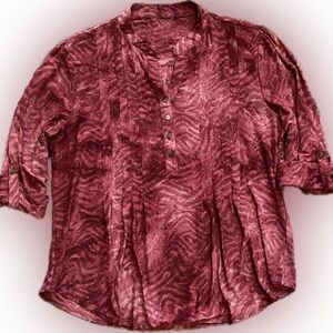 NY Collection Women's Blouse in Rich Burgundy